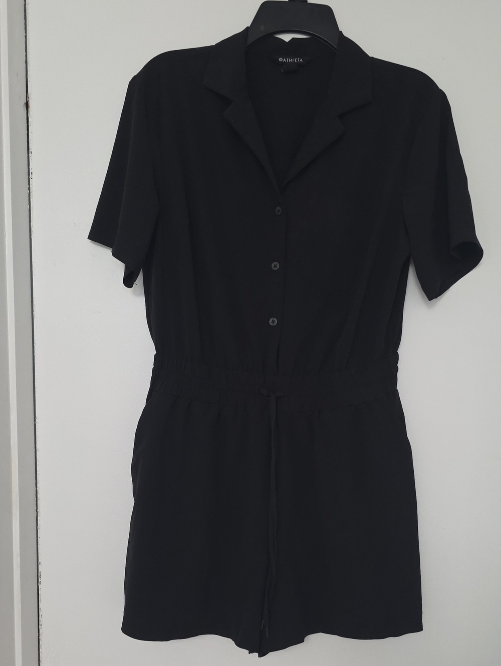 Athleta Black Short Sleeve Short Romper Sz S